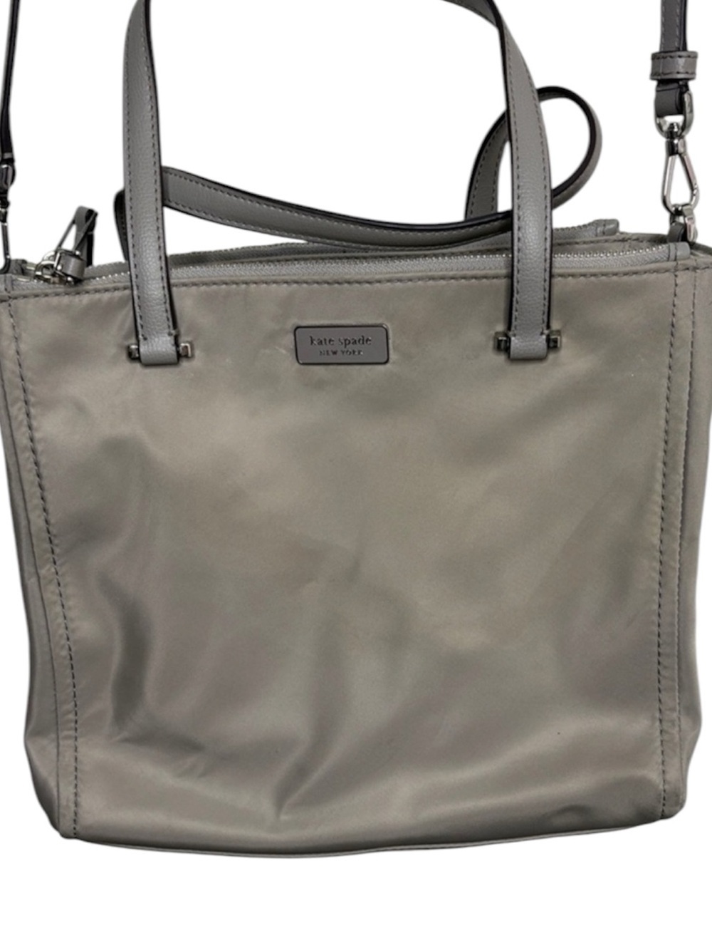 Kate Spade Dawn Grey Nylon Tote Bag BLEMISH - Picture 1 of 8